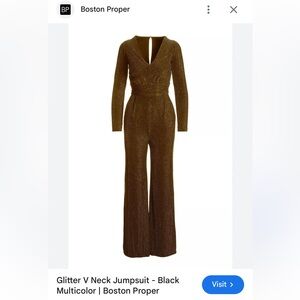 Boston Proper metallic gold and black jumpsuit . New with tags . Small